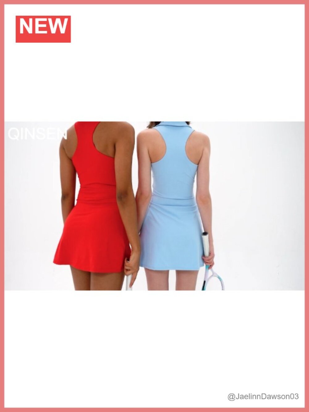 Zip Front Tennis Dress with Built-in Shorts and Pockets - Picture 6 of 6